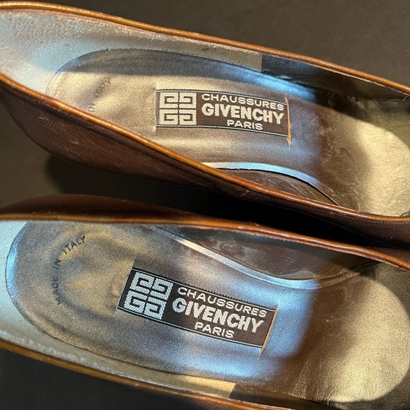 VINTAGE Givenchy Chaussures Brown Leather Pumps - Picture 4 of 12